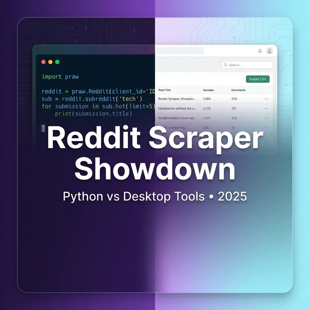 Reddit Scraper Showdown: Python PRAW vs Desktop Tools (Which One Actually Works in 2025?)
